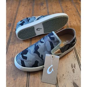 Women's OluKai PEHUEA PA'I Sage/KE AU Camo Slip-On Sneakers- Size 10